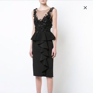 Marchesa Sleeveless embroidered stretch dress
